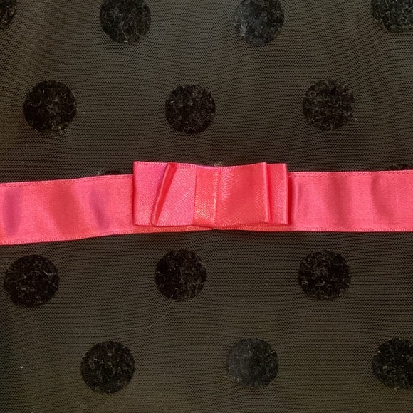 CACIQUE BUSTIER CORSET BLACK POLKA DOTS PINK BOW SEXY PLUS - Picture 2 of 8